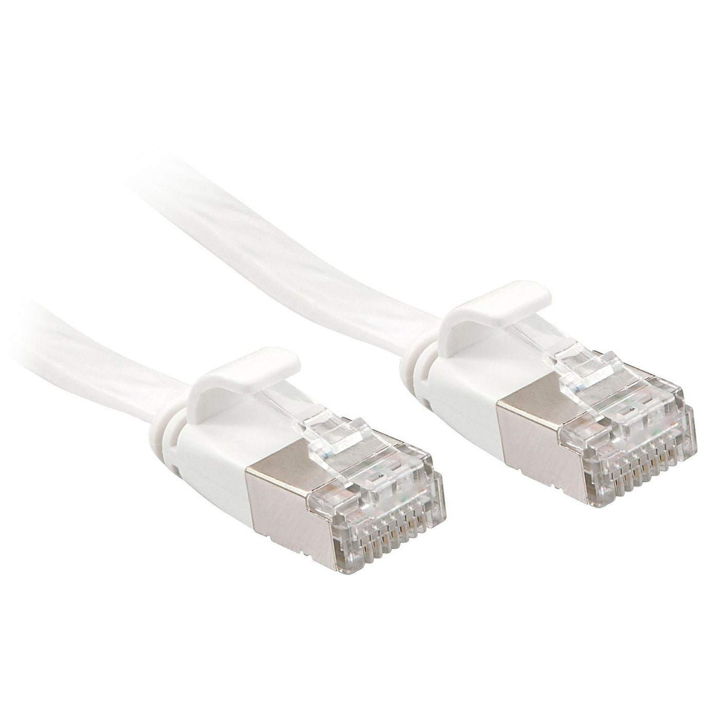 Lindy Cat6a U/FTP Flat Patch Cable 2m – White, RJ-45, Shielded
