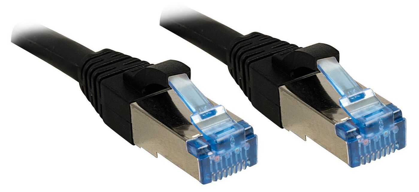 Lindy Cat6a S/FTP Network Cable 5m – Black, Gold-Plated RJ-45, LSZH
