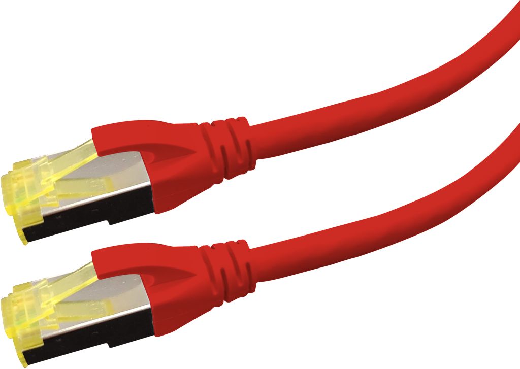 LOGON PREMIUM Cat6a S/FTP Patch Cable 3m Red – LSOH, RJ45, 26AWG