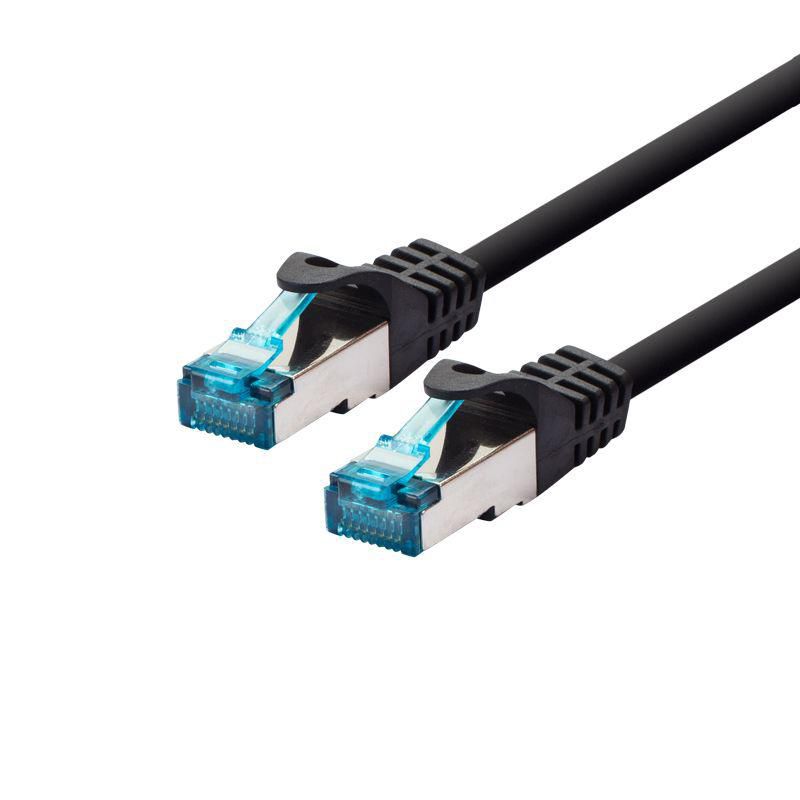 LOGON PROFESSIONAL SF/UTP Cat5e Patch Cable 0.3m – Black, Shielded RJ45