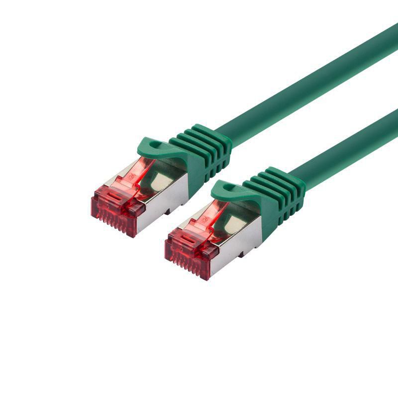 LOGON PROFESSIONAL Cat6 S/FTP Patch Cable 0.15m Green – Shielded RJ45 Network Lead