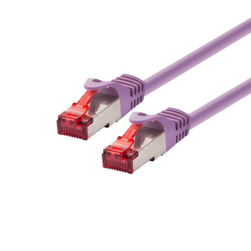 LOGON PROFESSIONAL Cat6 S/FTP Patch Cable 0.25m Violet – RJ45 Network Lead