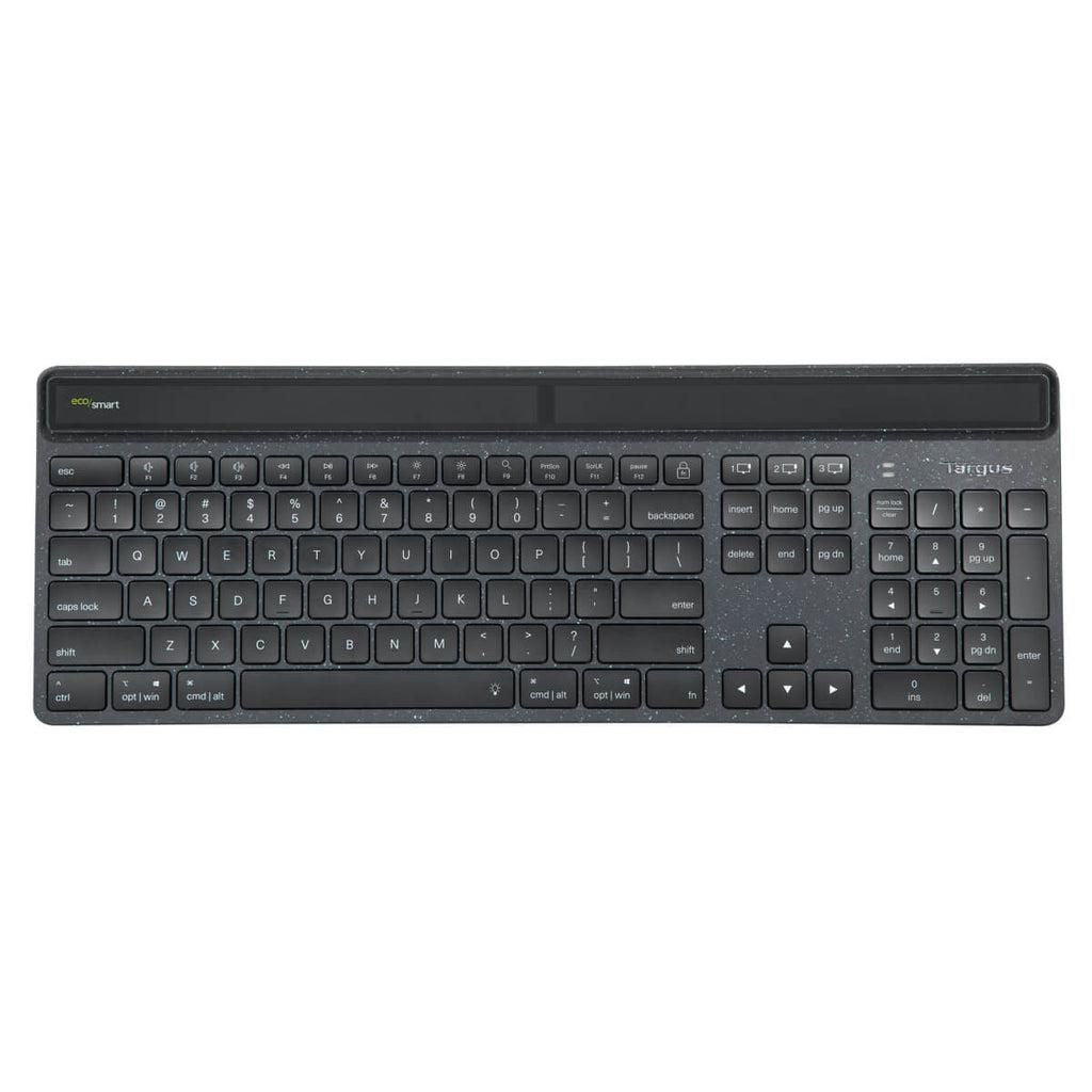 Targus AKB868NO Sustainable Energy Harvesting EcoSmart Keyboard – Wireless Bluetooth Nordic QWERTY Black