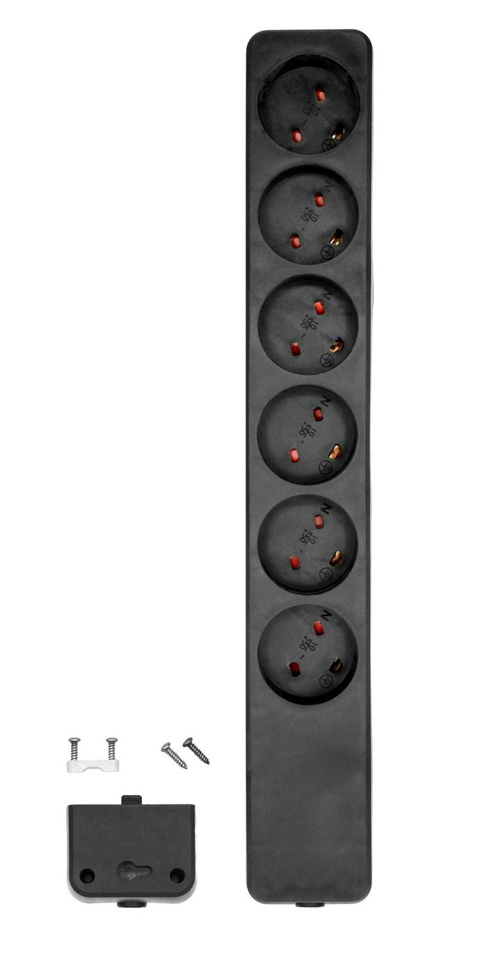 ProXtend KIT6-0B 6-Way Danish IT Power Strip – Black