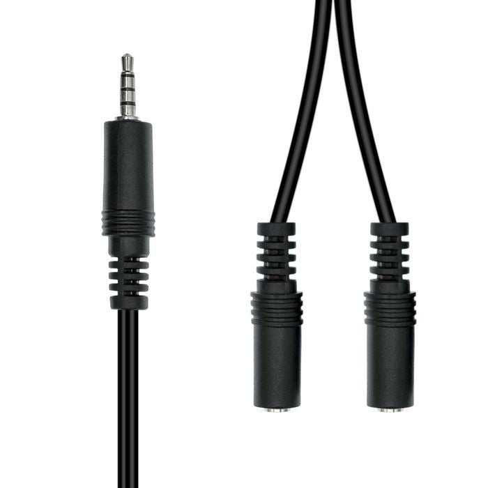 ProXtend M32XM2F-002 3.5mm 3-Pin to Dual 2-Pin Audio Cable – 0.2m Male-Female Black