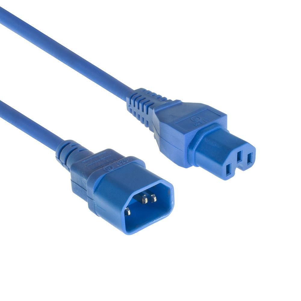MicroConnect PE1415B18 Blue Power Cable 1.8m C14 to C15 Coupler