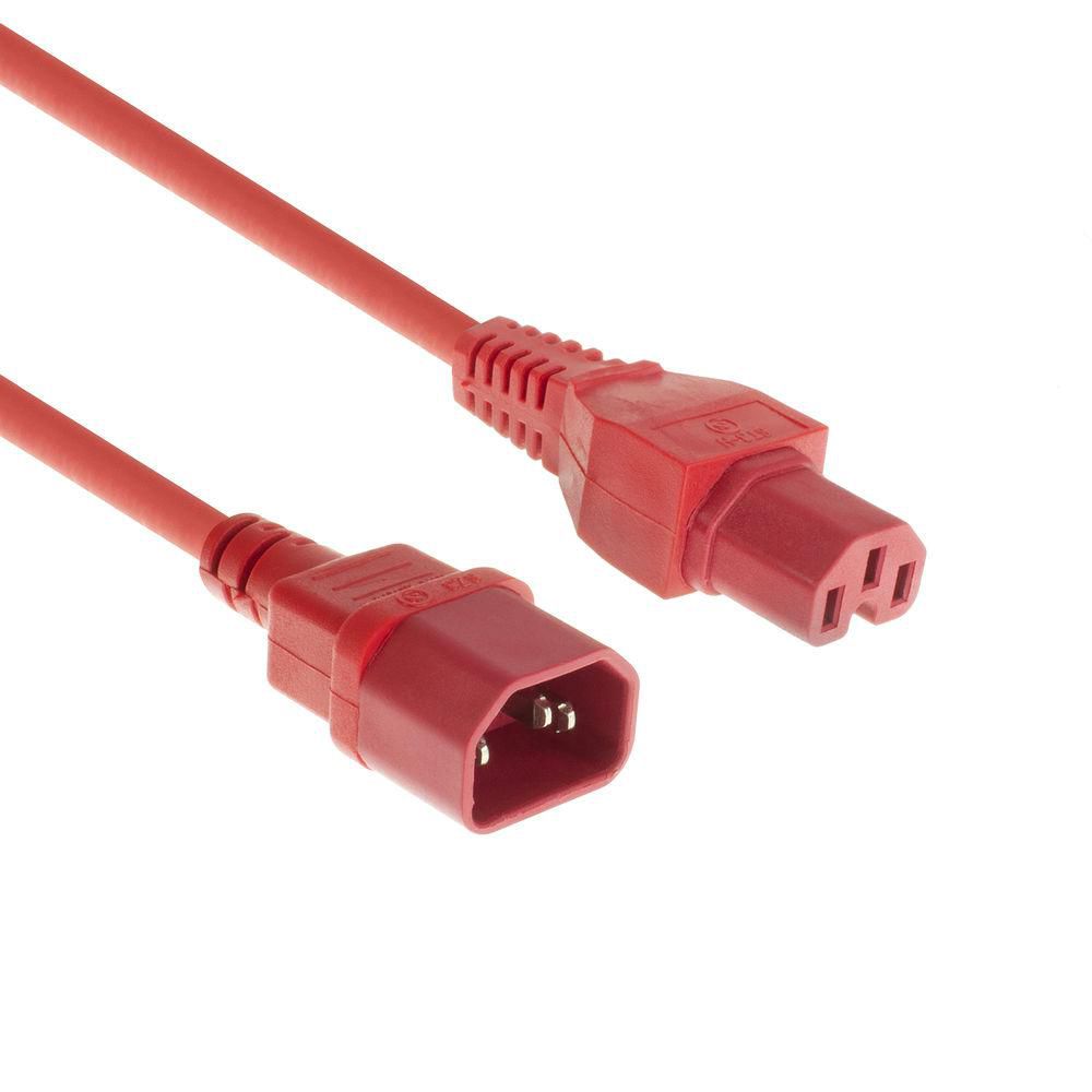 MicroConnect PE1415R18 Red Power Cable 1.8m C14 to C15 Coupler