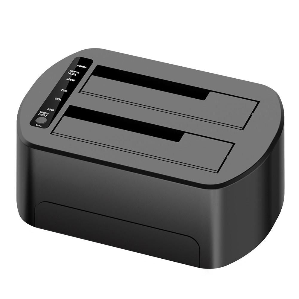 CoreParts MS-CLONER-SATA2.5-3.5 Dual Bay Hard Drive Docking Station – USB 3.0, 2.5/3.5/M.2, RGB, 36TB