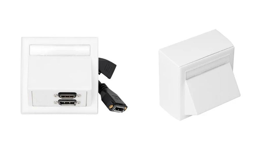 Vivolink WI221292 Wall Outlet – HDMI + DisplayPort + 3.5mm Socket White