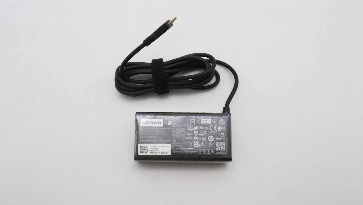 Lenovo 5A11J62109 65W AC Adapter – Multi-Voltage 3-Pin Power Supply