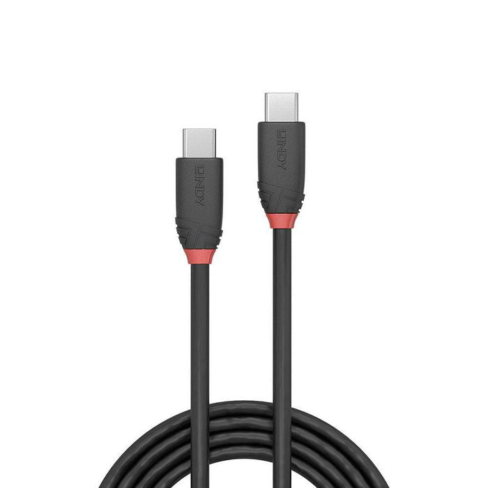 Lindy 36906 USB 3.2 Type C to C Cable – 1m 20Gbps Black Line