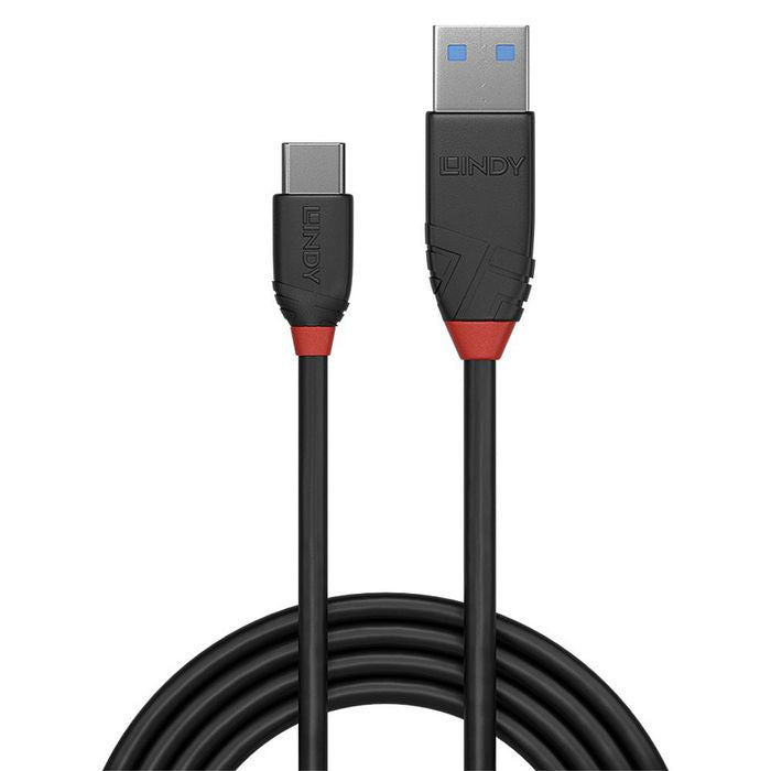 Lindy 36916 USB 3.2 Type A to C Cable 1m – 10Gbps Black Line