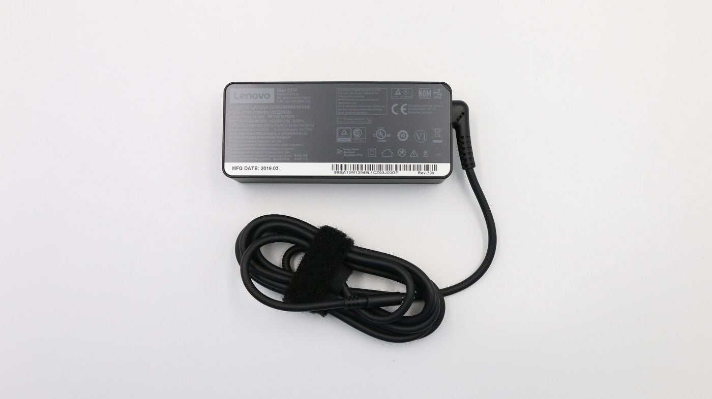 Lenovo FRU01FR025 65W Indoor Power Adapter – AC–DC, Black
