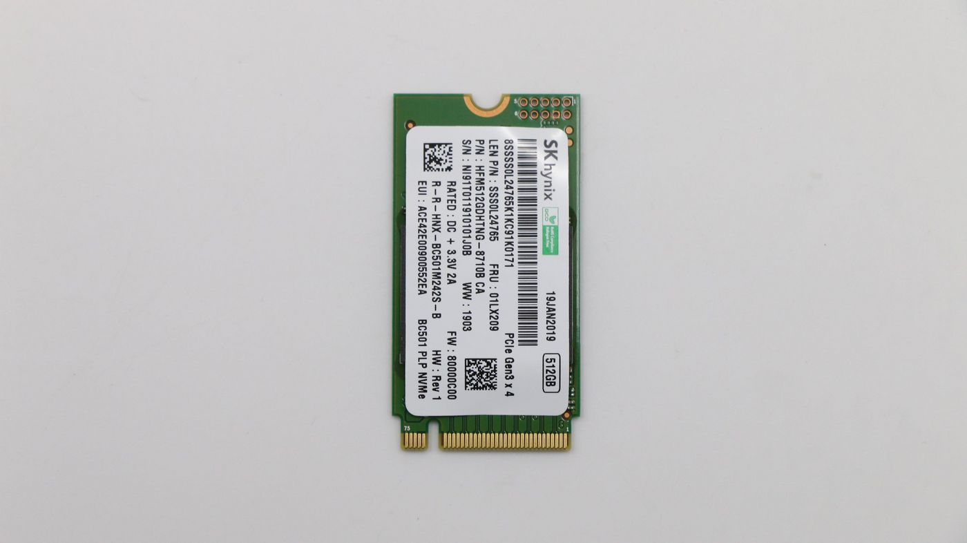 Lenovo 01LX209 Internal SSD – M.2 PCIe NVMe 512GB Refurbished