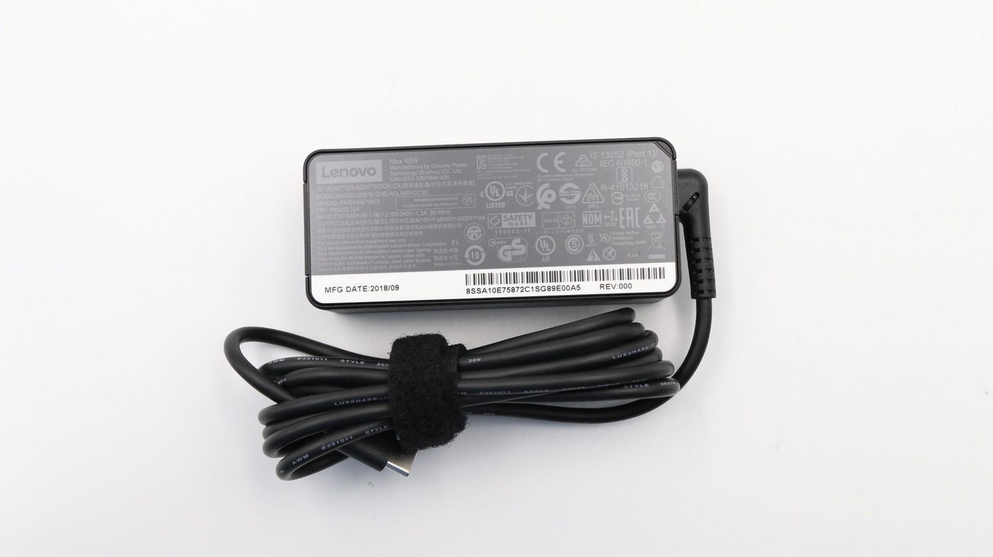 Lenovo 02DL104 45W USB Type-C Power Adapter – Indoor 20V 2.25A