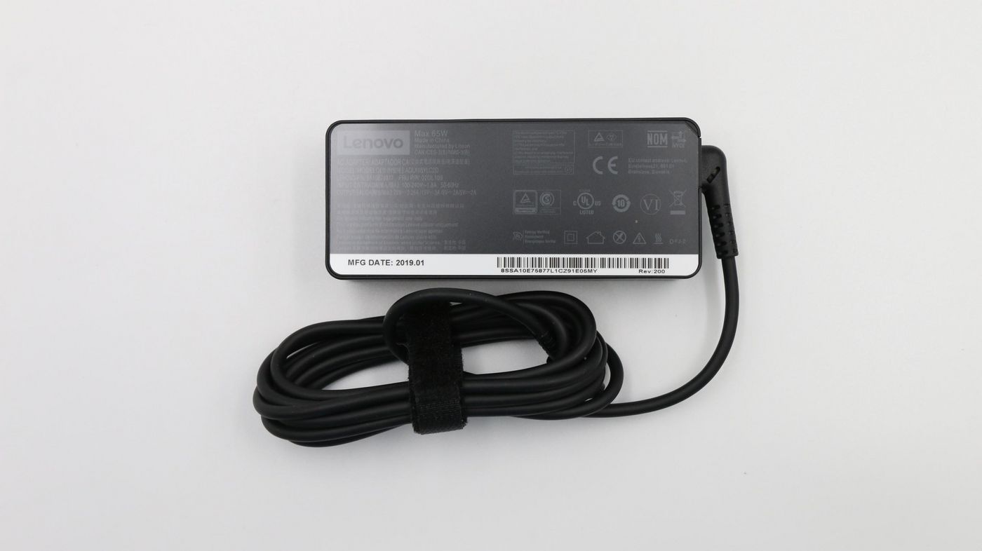 Lenovo 02DL109 65W AC Adapter – Type-C USB, PD 3.0, 2-Pin, Genuine Power Supply