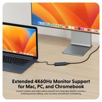 Hyper HD4001GL USB-C Hub – 4-Port 4K HDMI 100W PD 10Gbps Aluminium