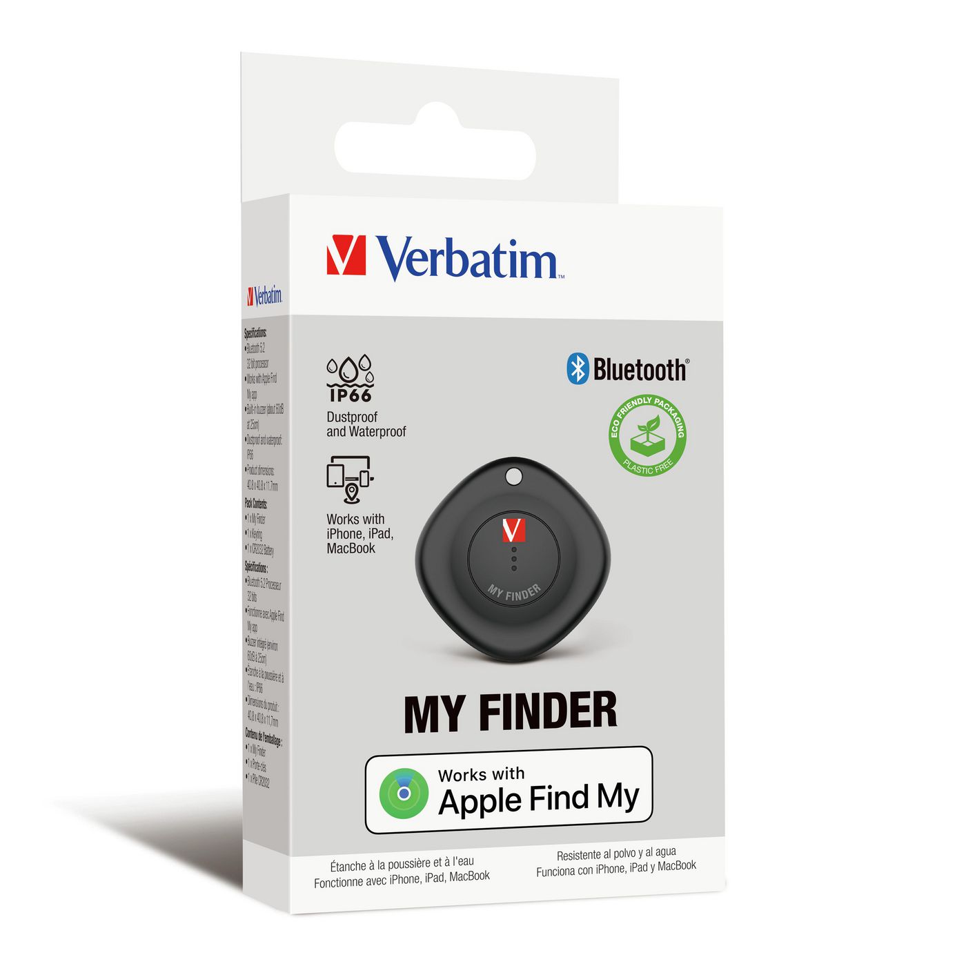 Verbatim 32130 Bluetooth Item Finder – GPS Tracker Black 1 Pack