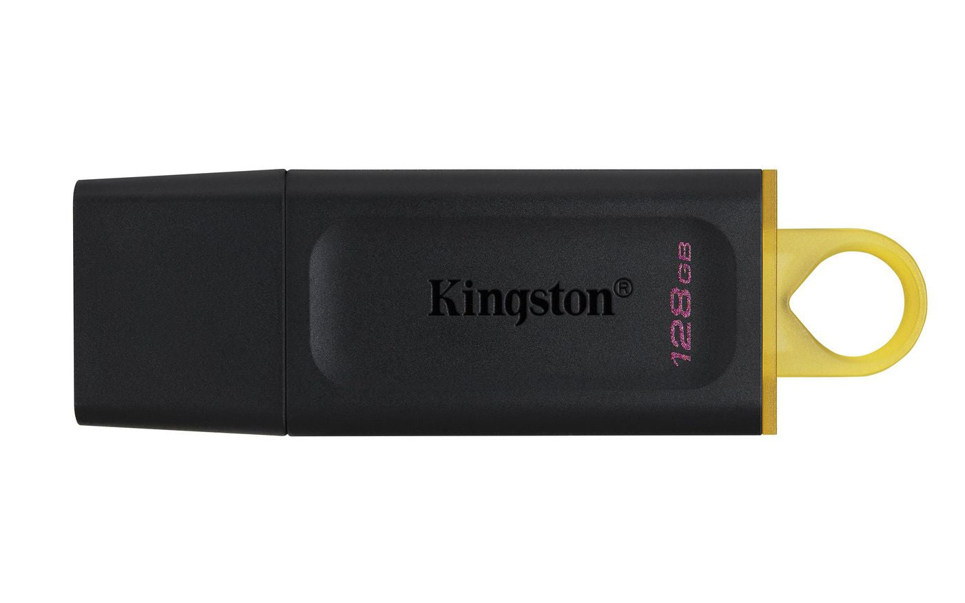 Kingston DTX/128GB USB 3.2 Flash Drive – 128GB Black/Yellow Key Ring Cap