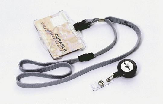 Durable 815258 Badge Reel – Charcoal Plastic Identity Badge Holder 85cm