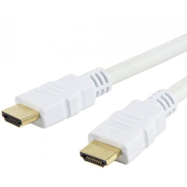 Techly 3m High Speed HDMI Cable – 4K Ultra HD, Gold Plated, White