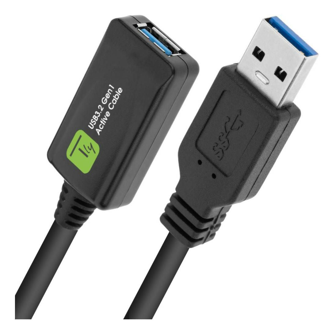 Techly ICUR3050G USB 3.2 Active Extension Cable – 5m Signal Extender Black