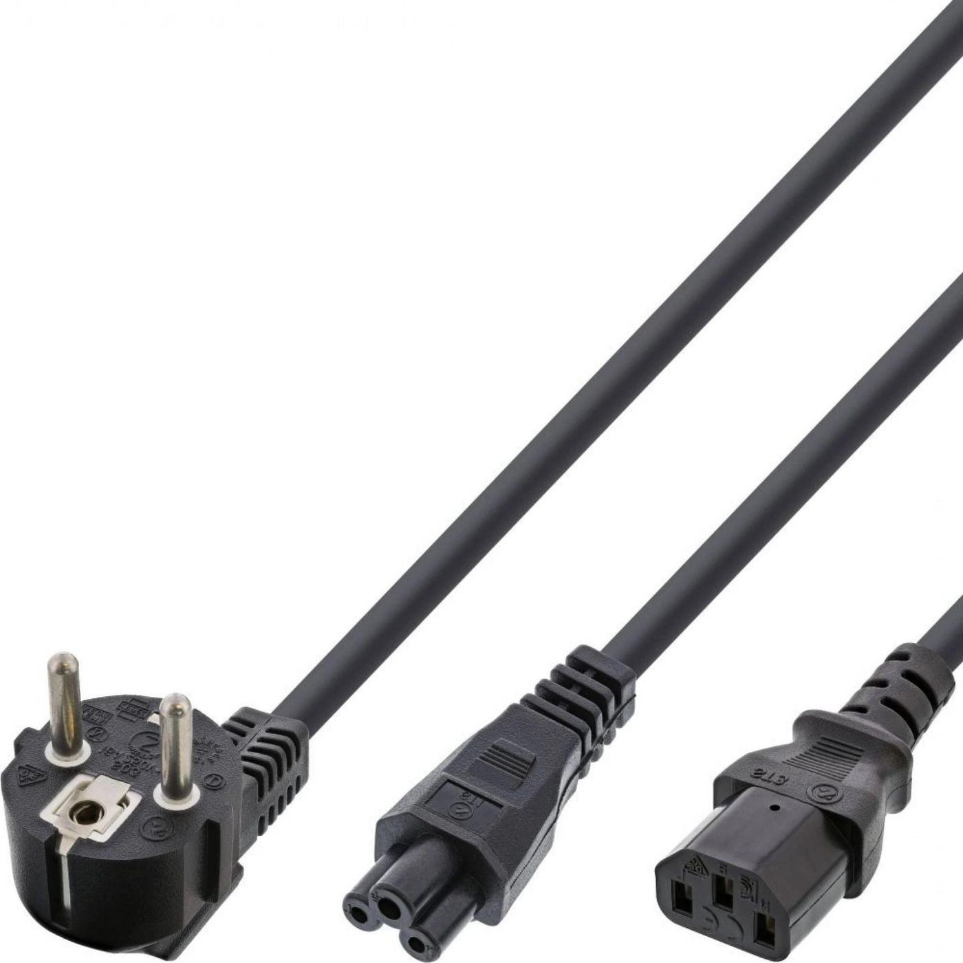 MicroConnect PE011418 Power Splitter Cable Schuko to C5 & C13 1.8m