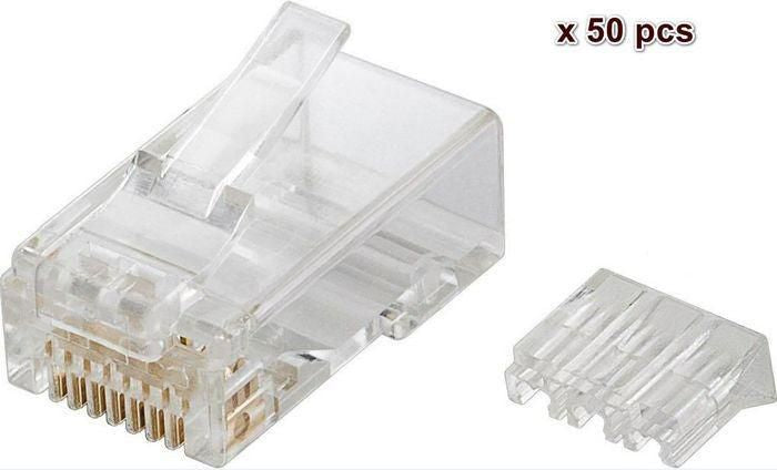 MicroConnect KON505-50 RJ45 Plug 50-Pack Translucent Cat6 MP8P8C