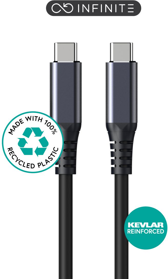 eSTUFF ES604275 INFINITE Super Soft USB-C Cable – 2m USB4 Gen2x2 100W 20Gbps 8K/60Hz PVC Free