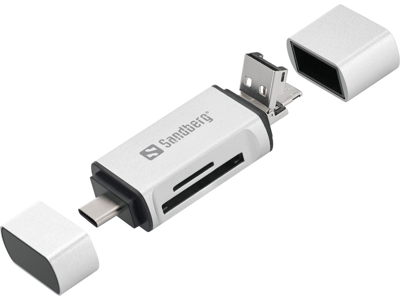 Sandberg 136-28 Card Reader USB-C USB MicroUSB Multi-Format Silver