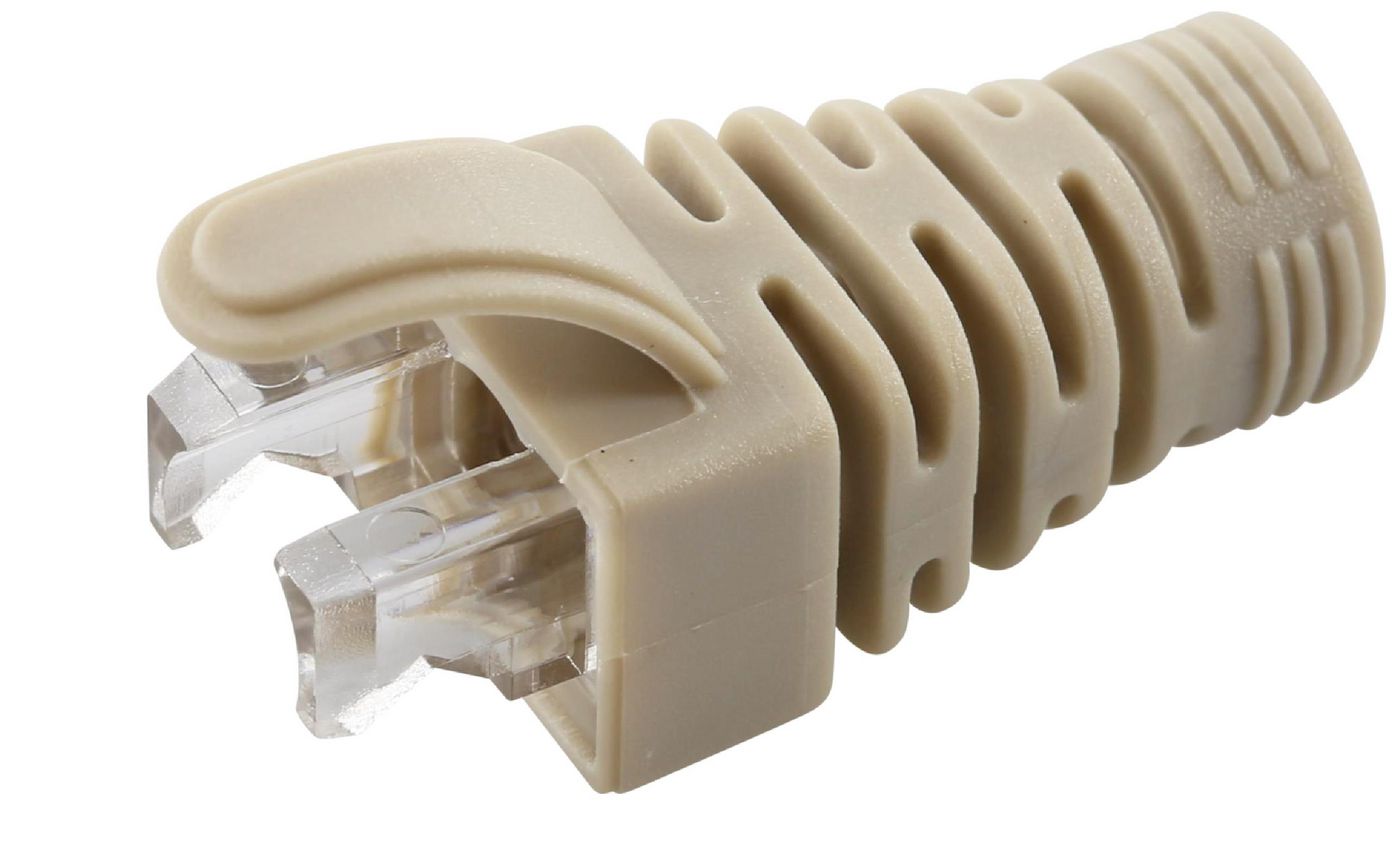 MicroConnect CONB65 Strain Relief Boot – Grey 6.5mm 100 Pack Cat5e/Cat6/Cat6A