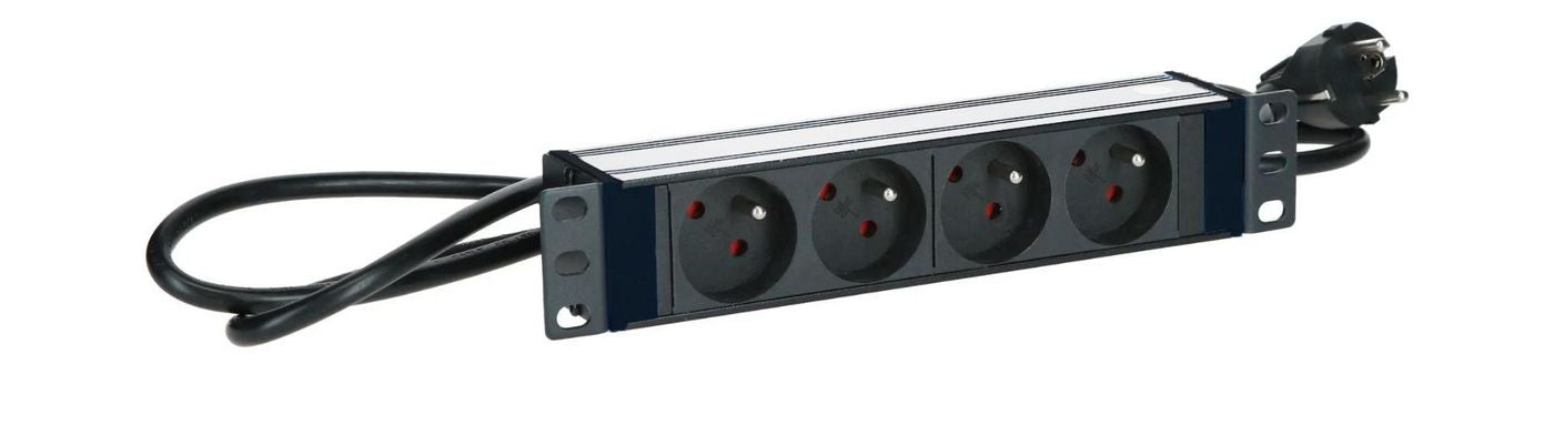 Lanview TUPS039 Power Strip – 10" 4-Way Aluminium Rackmount
