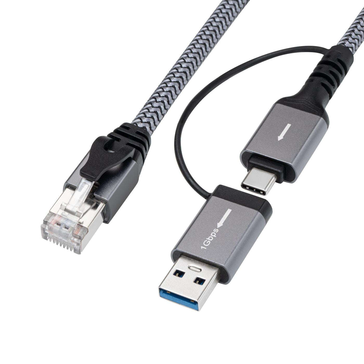 MicroConnect CAT6 RJ45 FTP to USB A-C Adapter Cable – 3m High-Speed Network Cable