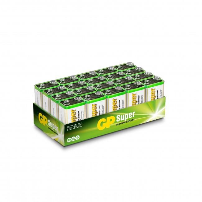 GP 151380 Household Batteries – 9V Alkaline 20-Pack Multicolour