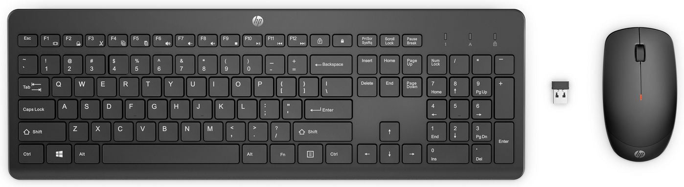 HP 18H24AA#UUW Wireless Keyboard and Mouse Combo – Nordic Layout, 1600 DPI, Black