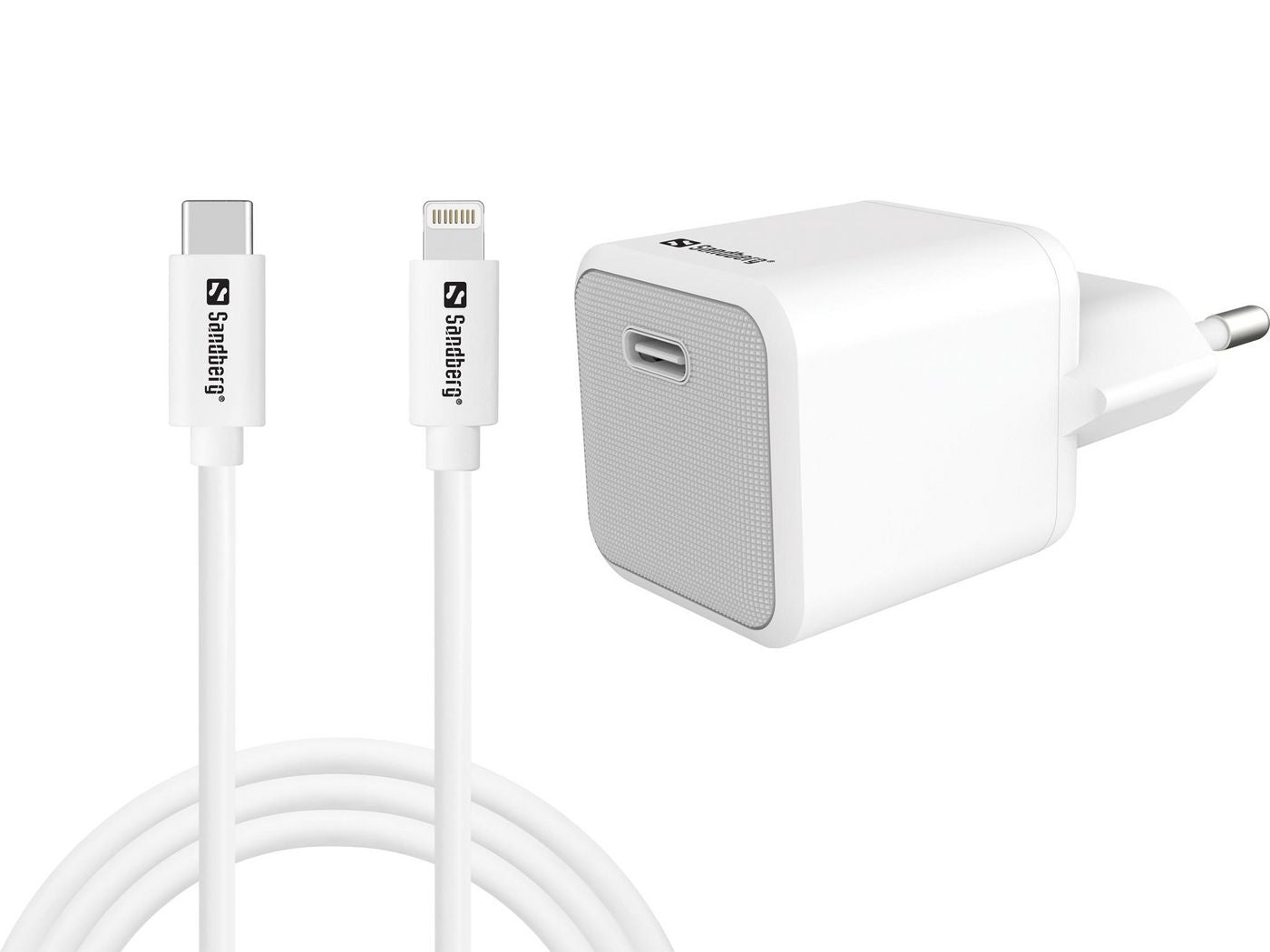 Sandberg 441-57 USB-C AC 20W Charger EU Plug with 1M Lightning Cable
