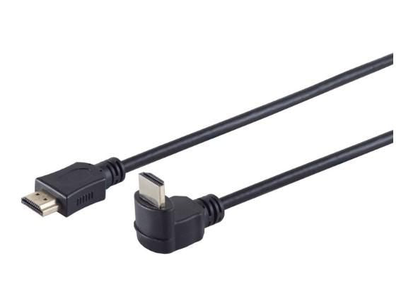 MicroConnect HDM19191V2.0A HDMI 2.0 Cable – 1m 270° Angled, 4K UHD, Gold-Plated, Black