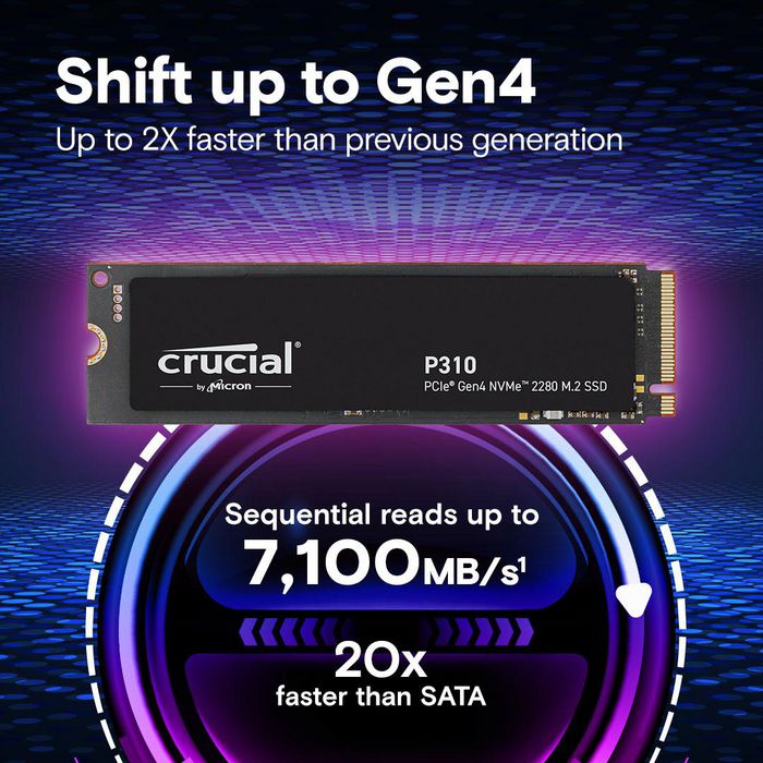 Crucial CT1000P310SSD8 1TB M.2 PCIe Gen4 NVMe Internal SSD – 7100MB/s