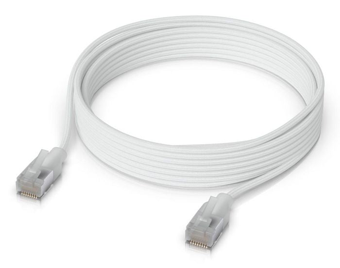 Ubiquiti UACC-CABLE-PATCH-EL-C6A-5M-W Cat6a RJ45 Ethernet Cable – 5m Braided 10GbE PoE++ White