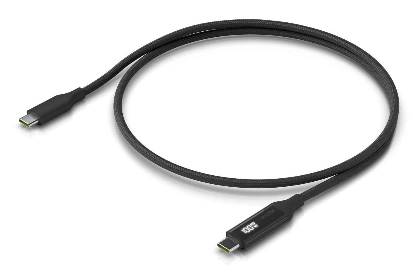 Ubiquiti UACC-CABLE-USB-100W-1M-BK USB-C Cable with Power Meter 1m 100W