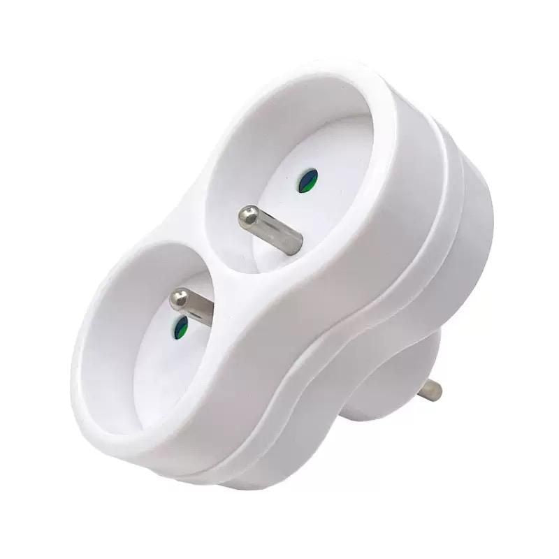 MicroConnect MC-PLUGEU1+2FRW Power Strip EU Plug to 2 French Type E Sockets White