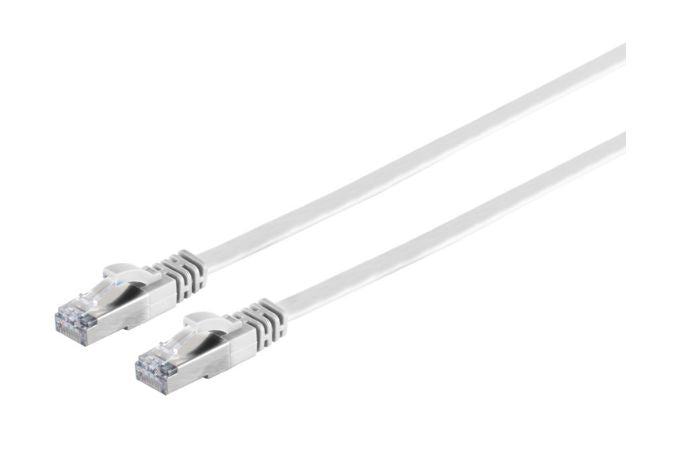 MicroConnect V-FTP6A10W-FLAT CAT6a U/FTP Flat Network Cable 10m White – Slimline Strain Relief