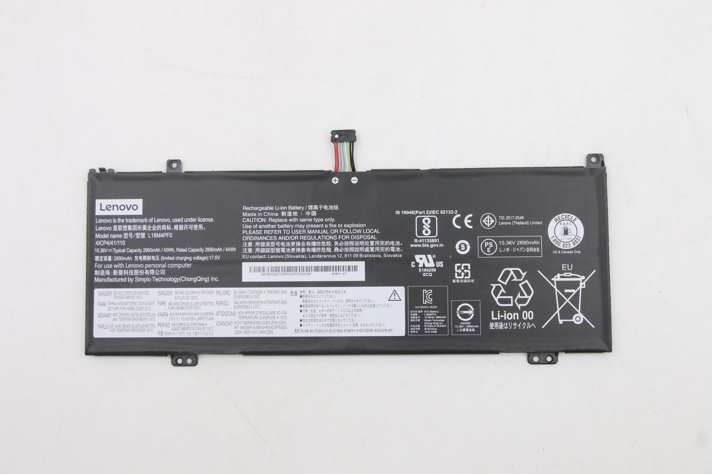 Lenovo 5B10W67315 Battery – Lithium-ion 15.36V 45Wh 4-Cell Black