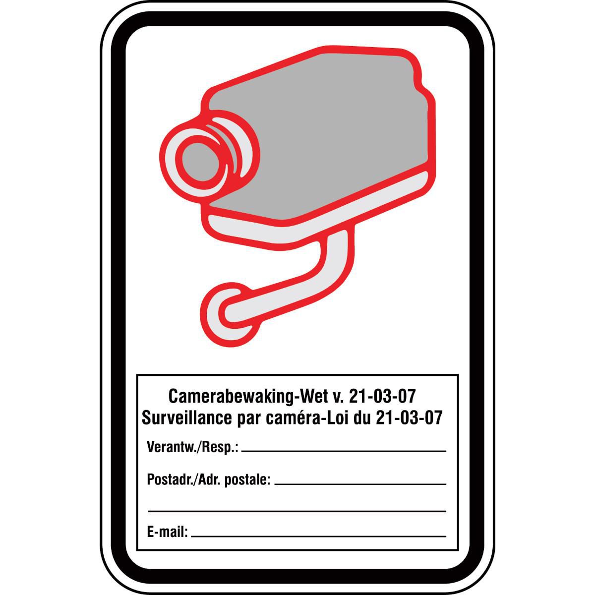 Brady STFN 810-100X150-B7541 NL/FR Self Adhesive Labels – Camera Surveillance Sign