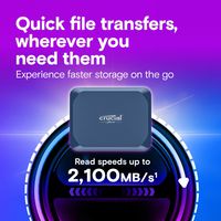 Crucial CT4000X10SSD9 4TB USB-C External SSD – USB 3.2 Gen 2x2, IP65, Blue