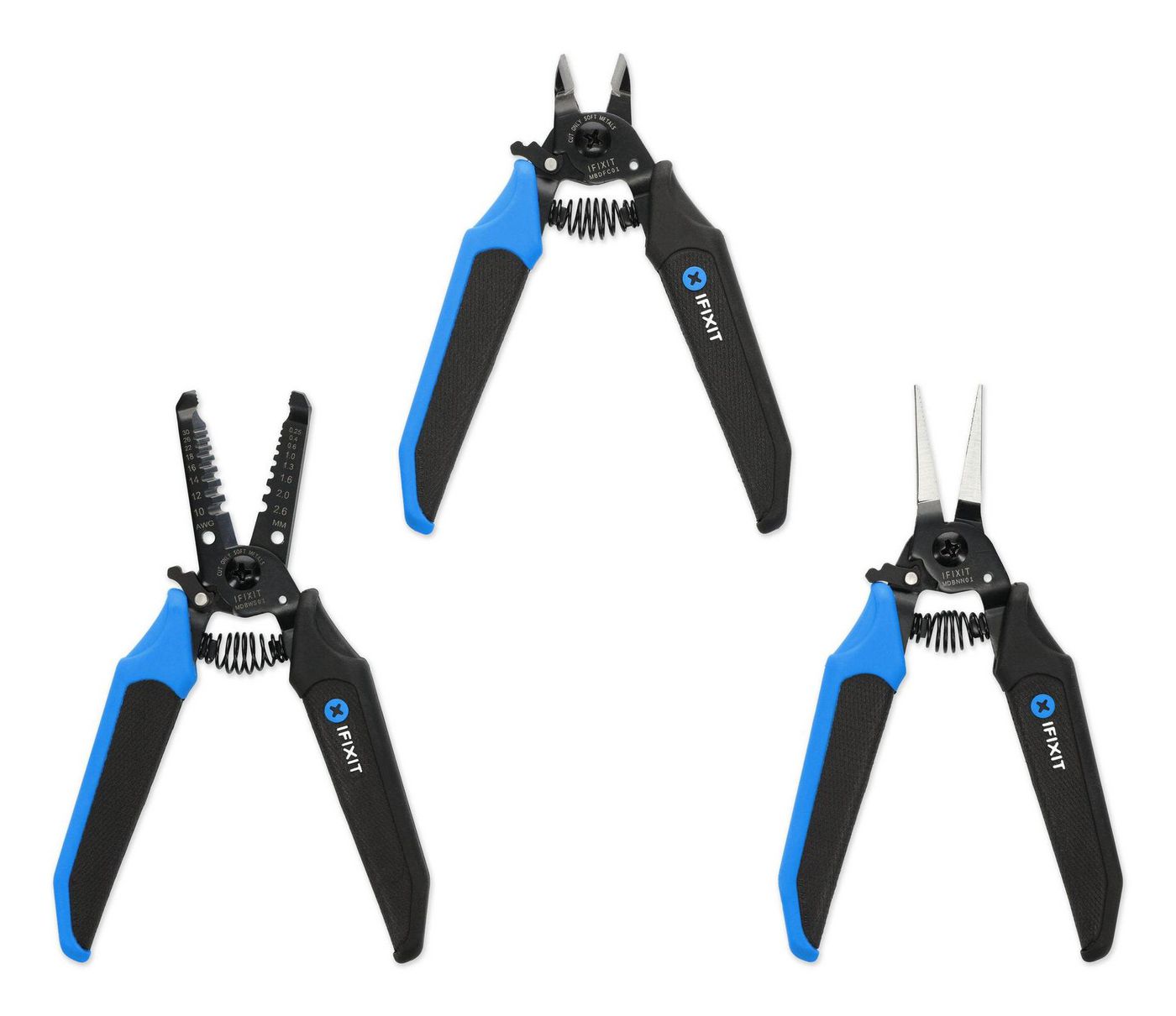 iFixit IF145-550-1 Mandible Pliers Set – 3-Piece Ergonomic Hand Tool Kit