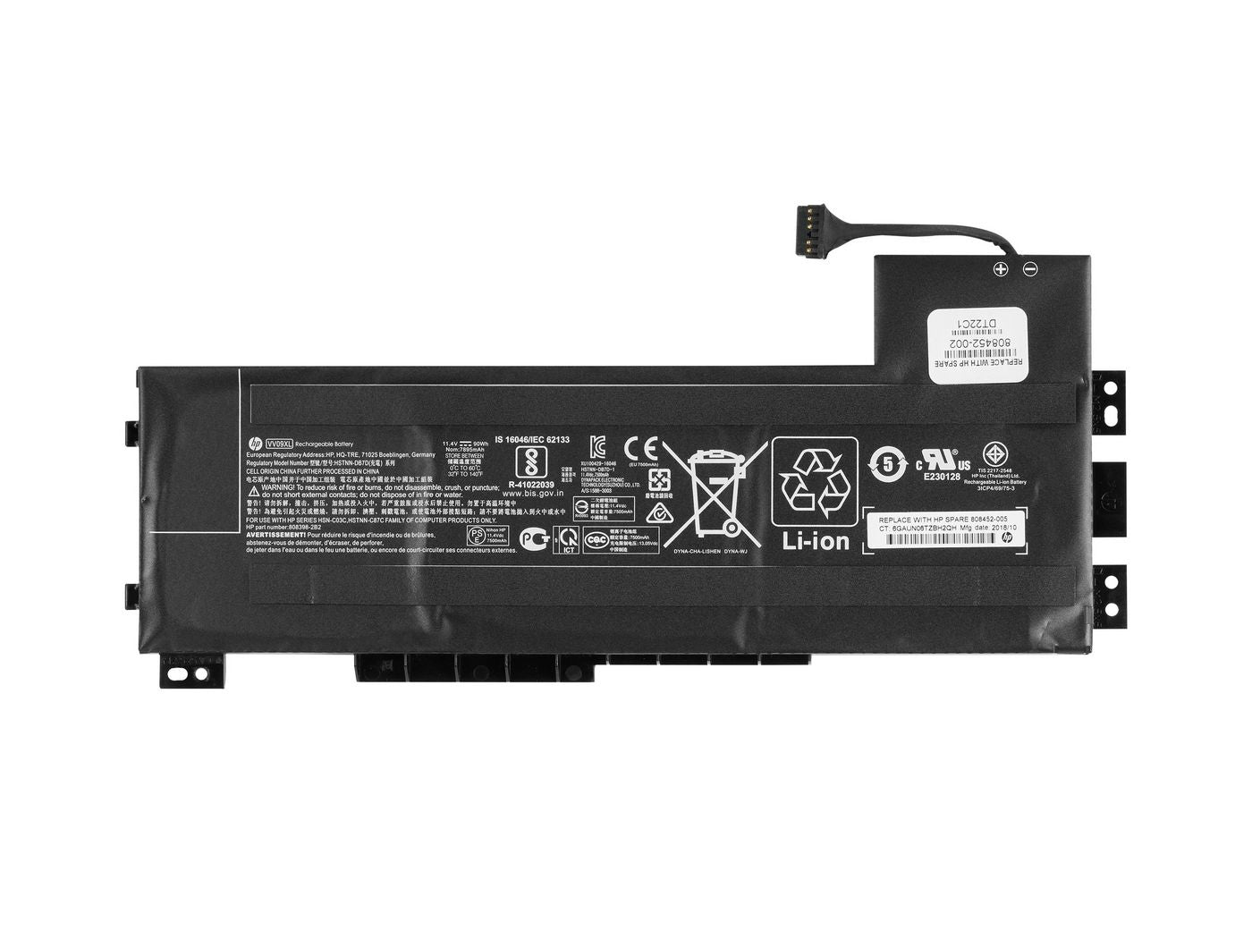HP 808452-002 Battery – 9-Cell Li-Ion 90Wh 11.4V Black