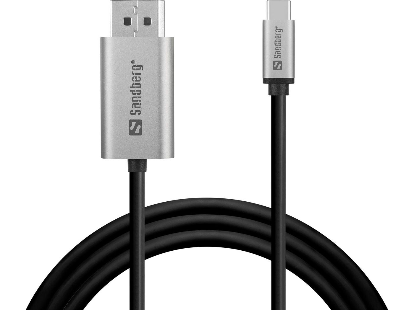 Sandberg 136-51 USB-C to DisplayPort Cable 2m – 4K UHD, 240Hz, Aluminium Connectors