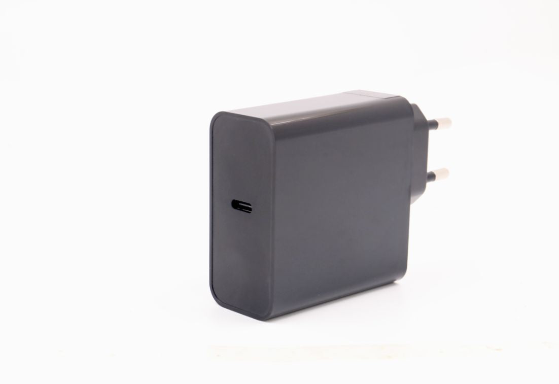 CoreParts MBXUSBC-AC0035 USB-C 65W GaN Wall Charger – Black, 1m Cable