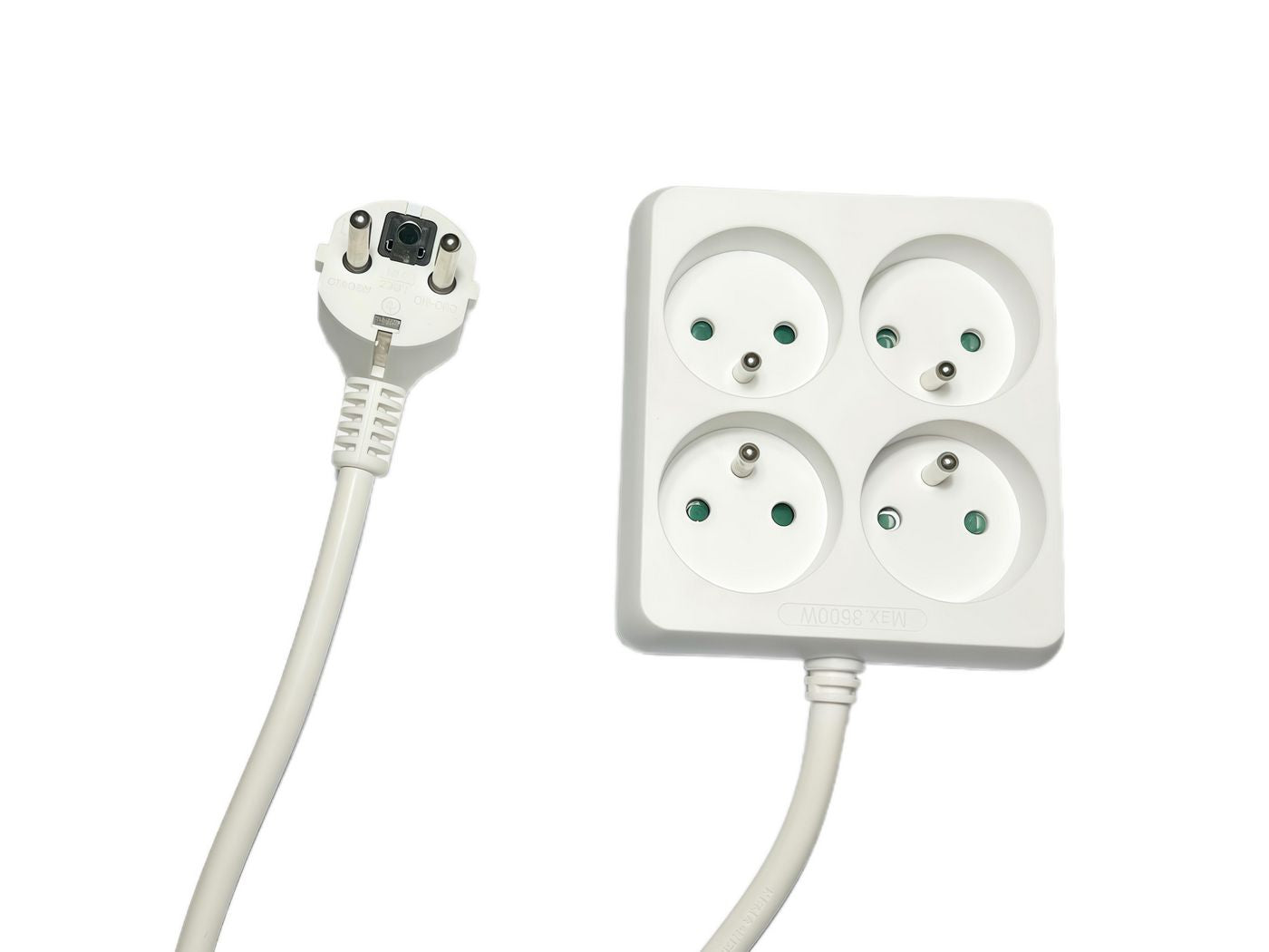MicroConnect MC-PSSQUARE040150FRW Power Extension Lead 1.5m 4 AC Outlets Type E White